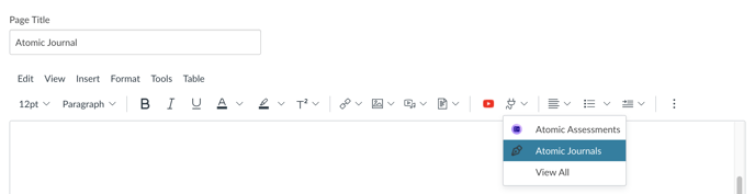 Atomic Journals option in the Canvas RCE