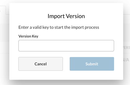 Import Version using Version Key