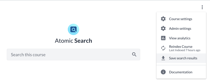 Save search results button location