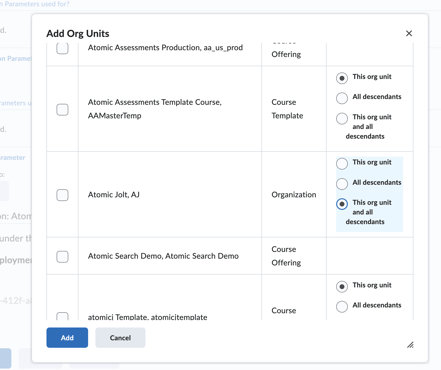 Org Unit Settings