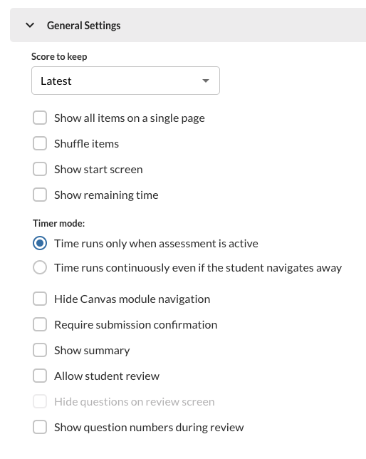 General Settings