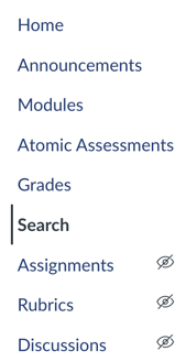 Atomic Search in the Canvas Course Navigation
