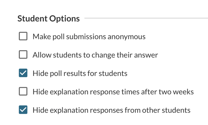 Student Options in Polls