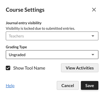 Setting a Journal Entry to Ungraded