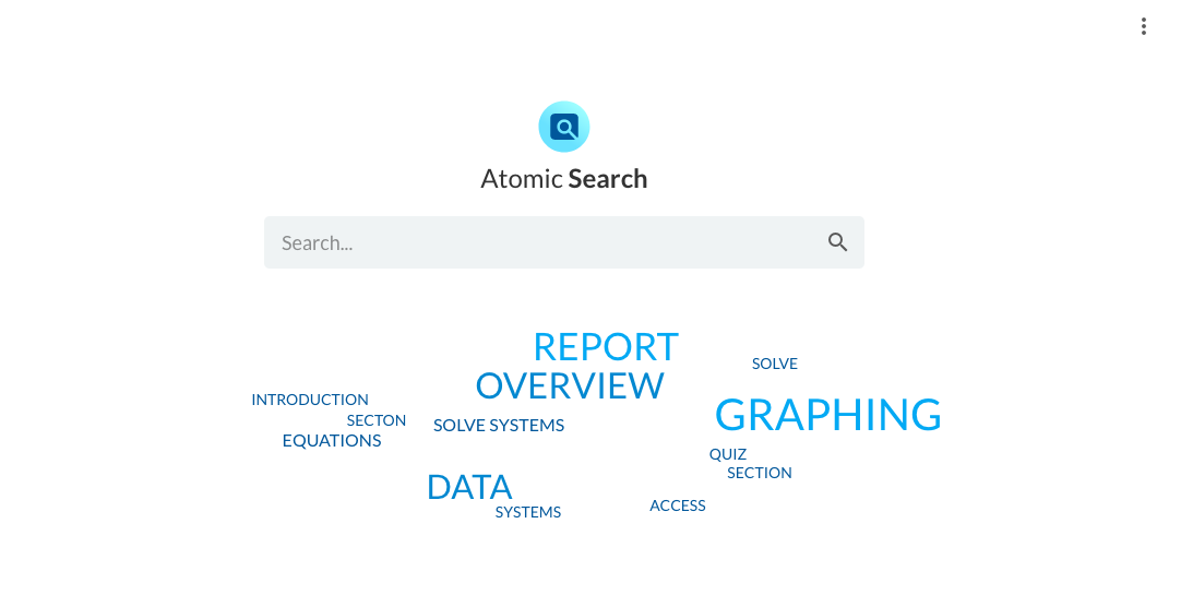 Word Cloud in Atomic Search